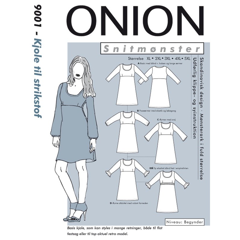 Onion symønstre voksen store størrelser