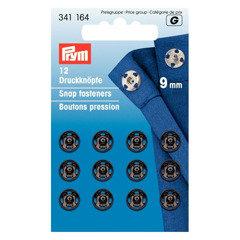 341 164 prym tryklåse - 9 mm sort