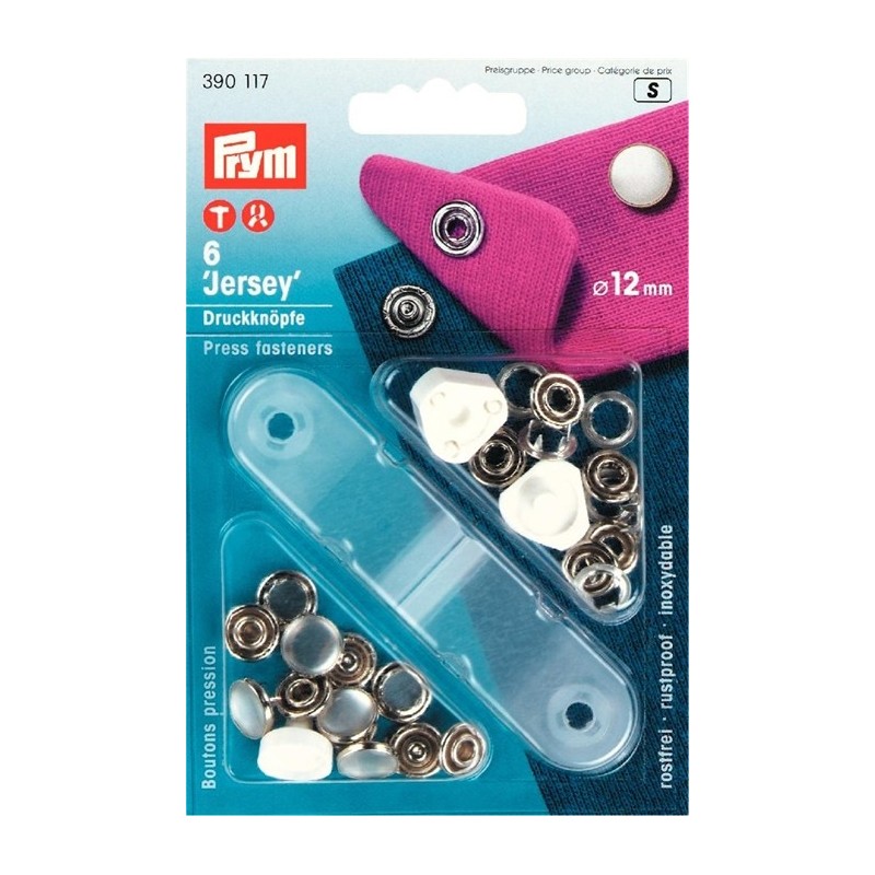 Jersey trykknapper - hvid perlemor - Prym